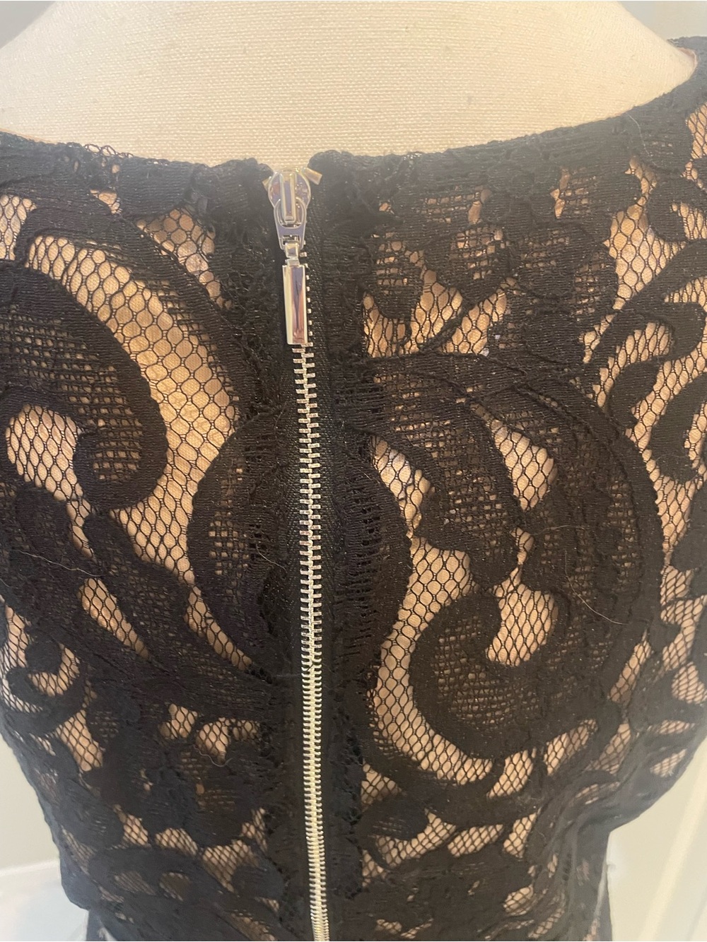 Mossimo Supply Co. Black Lace Mini Dress natural lining with Sheer Insets size L - Picture 14 of 15